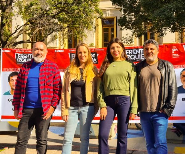 Raúl Gómez, Luciana Echevarría, Soledad Díaz y Manuel Berardo, candidatos de la lista Unidad de Luchadores y la Izquierda